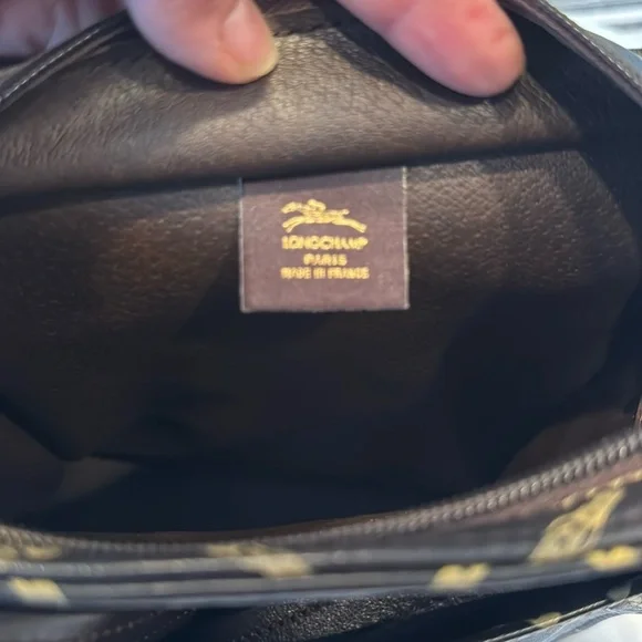 LONGCHAMP Vintage logo Brown Crossbody/ shoulder bag, Camera bag, 2outer pockets - Picture 9 of 16
